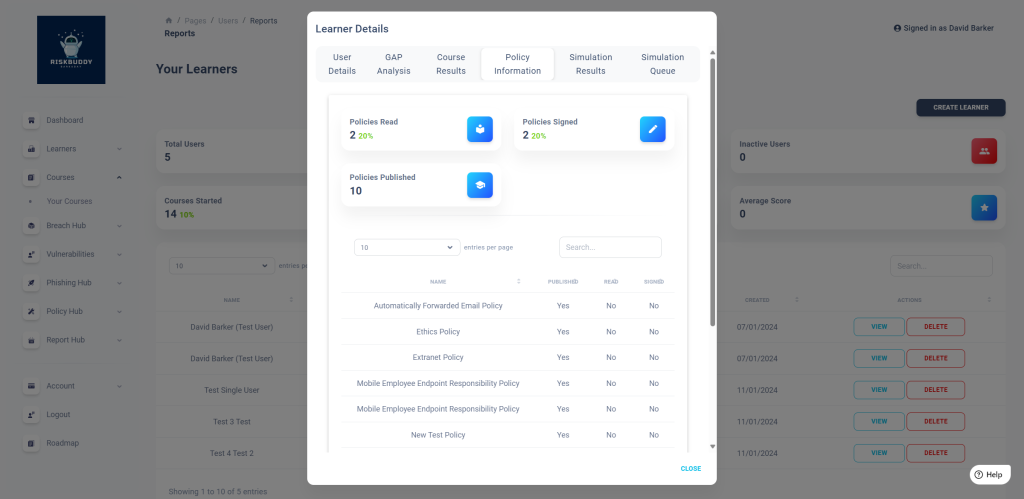 RiskBuddy - Learners Policy Report